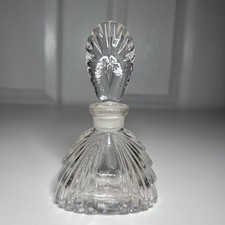Vintage Art Deco Cut Crystal Perfume Bottle with Pyramid Stopper — listing 2