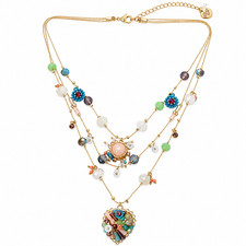 Layered Gold-Tone Graduated Butterfly Pendant Necklace Set — listing 6