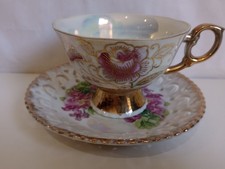 Vintage Japanese Reticulated Porcelain Cabinet Plate with Yellow Roses — listing 4