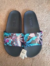 Floral Print Slide Sandal with Colorful Massage-Nub Footbed — listing 6