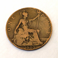 1909 Edward VII British Bronze Farthing (Darkened Finish) — listing 4