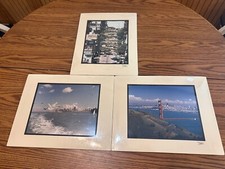 California Visions Matted 8x10 Photographic Print of San Francisco Victorian Houses (Alamo Square 'Painted Ladies') with City Skyline, Signed Dik '88 — listing 2