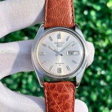 Vintage Seiko 5 Automatic 7009-8210 Day-Date Watch, Blue Dial (Head Only, No Bracelet) — listing 2