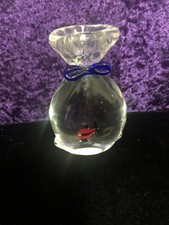 Hand-Blown Art Glass Bowl with Encased Red Goldfish Figures No mark at all — listing 6