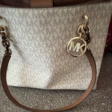 Michael Kors Kimber Large Canvas Tote with Tan Leather Trim — listing 5