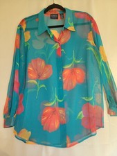 Liz Claiborne Black Metallic Floral Puff-Sleeve Knit Top, Petite XL, listing 4