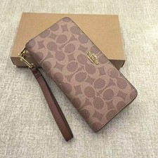 Coach Long Zip Around Wallet in Brown Signature Canvas — listing 4