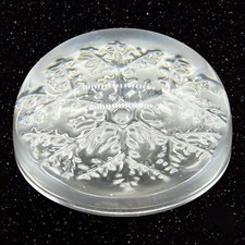 Etched Snowflake Glass Hexagonal Paperweight, Small (3.75" wide) — listing 2