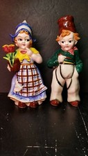 Vintage Hand-Painted Dutch Boy & Girl Figural Planter with Windmill Motif, Royal Japan — listing 5