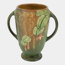 Roseville Pottery Fuchsia Pattern Two-Handled Vase in Green — listing 3