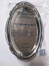 Vintage Silverplate Oval Serving Bowl with Beaded Rim