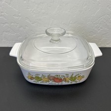 Vintage Corning Ware Casserole Dishes - Spice of Life & Cornflower Blue Petite Pans with Glass Lids — listing 3