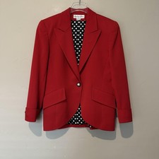 Christian Dior Vintage Red Double-Breasted Blazer with Gold Buttons
