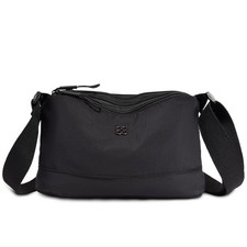 Small Black Nylon Crossbody Utility Pouch with Red/Black Stripe and Red Lining Yes - there is a printed label inside — listing 3