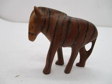 Hand-Carved Wooden Zebra Bookends, Pair (African Style)