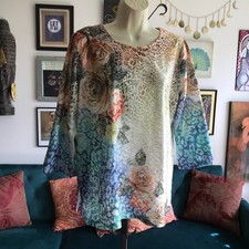 Alfred Dunner Multi-Color Floral Print Button-Front Blouse, Size 22W — listing 2