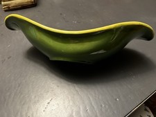 Royal Haeger Mid-Century Oblong Console Bowl with Sculptural Leaf Design and Fruit-Decorated Base — listing 6