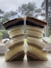 Vintage Carved Onyx Stone Bookends, Pair — listing 3