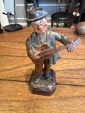 Hand-Carved Wooden Figural Businessman Toilet Paper / Tape Holder with Ticker Tape Novelty, listing 2