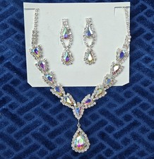 Encour Collection Rhinestone Necklace & Earrings Bridal Jewelry Set — listing 2