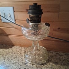 Aladdin Washington Drape Clear Glass Kerosene Oil Lamp with Chimney — listing 2