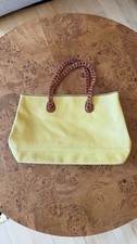 Plinio Visona Tan Leather Slouchy Shoulder Bag with Decorative Bead Tassel — listing 5