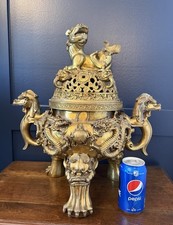 Chinese Bronze/Brass Tripod Censer (Ding-Form Incense Burner) with Cast Mark — listing 4