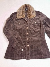 Kikit Studio by Maurice Sassoon Vintage Faux Fur Trimmed Ribbed Knit Cardigan Sweater, Size L — listing 2