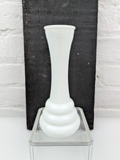 White Ceramic Bud Vase with Textured Pebble Pattern and Angled Rim — listing 4