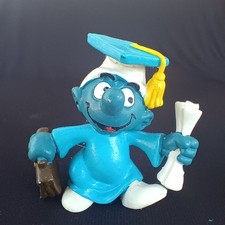 Graduate Smurf PVC Figurine with Diploma and Briefcase