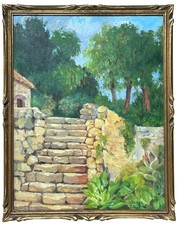 Original Landscape Oil Painting with Signature, Gilt-Framed with Linen Liner — listing 3