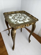 Vintage Italian Florentine Style Carved Wood Side Table with Cabriole Legs — listing 5