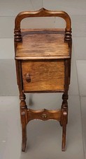 Antique Smoking Stand Cabinet with Turned Spindles and Galleried Top