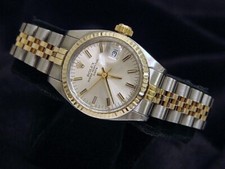 Rolex-Signed Ladies Quartz Dress Watch, Gold-Tone Hexagonal Case with Rhinestone/Diamond-Set Bezel and Mesh Bracelet — listing 4