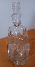 Amethyst Purple Glass Figural Man's Head Bottle with Top Hat Stopper — listing 3
