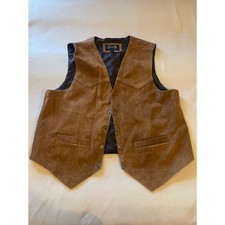 Scully Men's Brown Leather Western Snap-Front Vest, Size 4XT (New with Tags) — listing 2