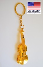 Vintage Engraved Brass Figural Violin Miniature with Bird and Floral Motif — listing 3