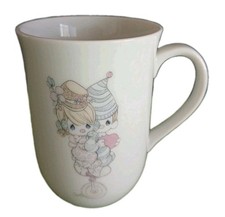 Precious Moments Ceramic Mug with Heart-Shaped Handle, Girl with Heart Garland