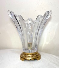 Vintage Crystal & Brass 3-Arm Chandelier with Cut-Glass Prisms — listing 6