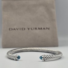 Bezel-Set Blue Topaz Oval Link Bracelet with Extender Chain