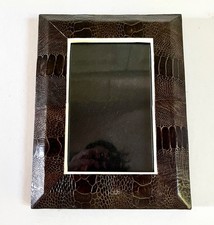 Vintage Snakeskin-Embossed Patent Leather Frame Handbag with Twist-Lock Closure