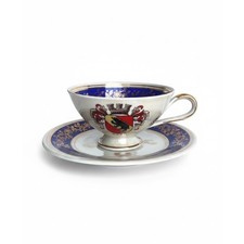 Vintage Lustreware Teacup with Cobalt Blue Band and Copper/Amber Interior — listing 5