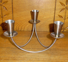 Vintage Danish Modern Cast Iron Spider Candle Holder with Beeswax Tapers — listing 5