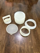 Vintage Tupperware Pastel Hamburger / Patty Press Keeper Set with Storage Rack — listing 6