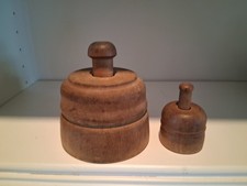 Antique Turned Wood Butter Mold / Butter Press with Plunger — listing 3