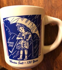 Set of 4 Vintage Morton Salt "When It Rains It Pours" Pedestal Coffee Mugs — listing 6