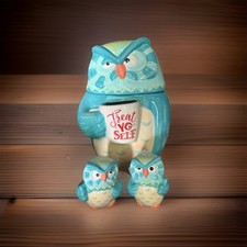 Vintage Stoneware Figural Owl Lidded Jar / Cookie Jar with Removable Hat Lid — listing 2