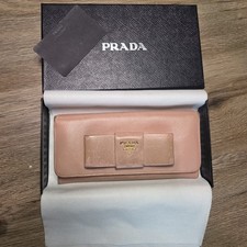 Saffiano Leather Bow-Detail Snap Wallet, Pink & Black Colorblock Kate Spade — listing 4