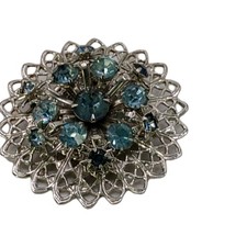 Antique Silver Filigree Scenic Brooch with Figural Cottage and Tree Design — listing 4