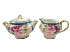 Vintage Noritake Hand-Painted Porcelain Sugar Bowl & Creamer Set — listing 3